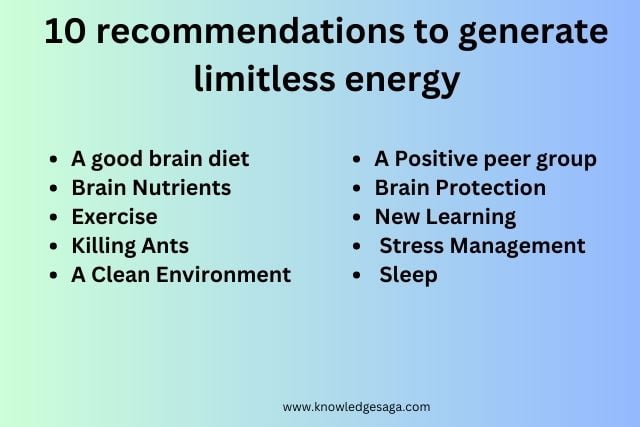  recommendations to generate limitless energy